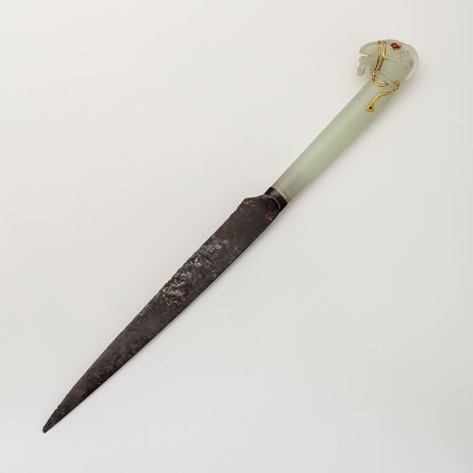 A small jade dagger with head of an ibex | MasterArt